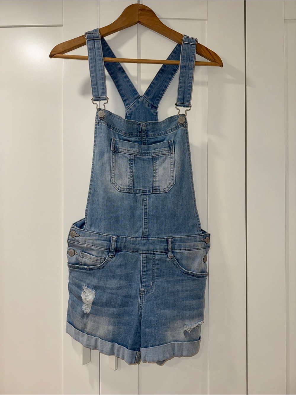 Ardene Light Blue Denim Short Overalls